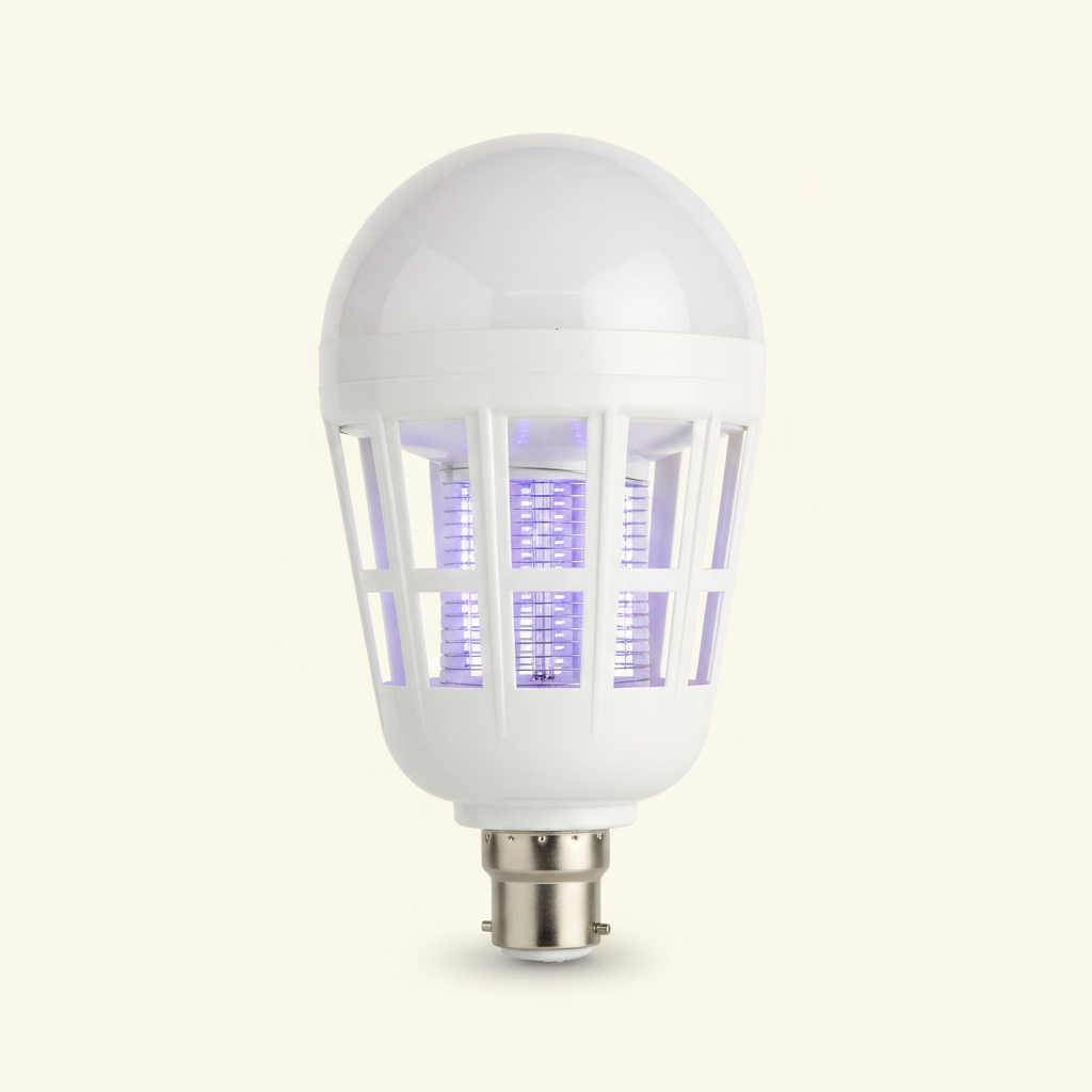 2-in-1 LED mosquito killer bulb B22 - cream background