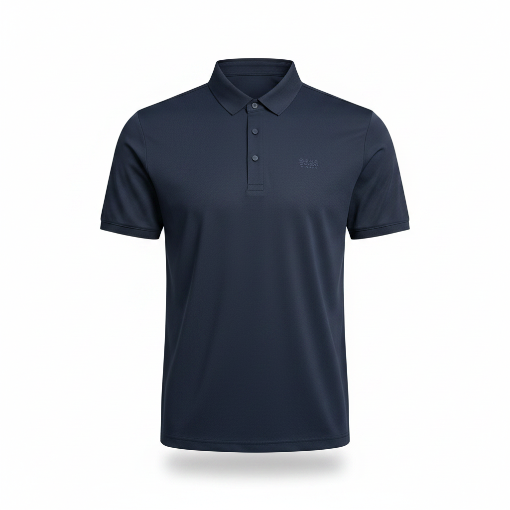 Men's Navy Blue Polo Shirt - white background