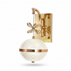 WL-0047 gold crystal flower wall bracket light - white background render