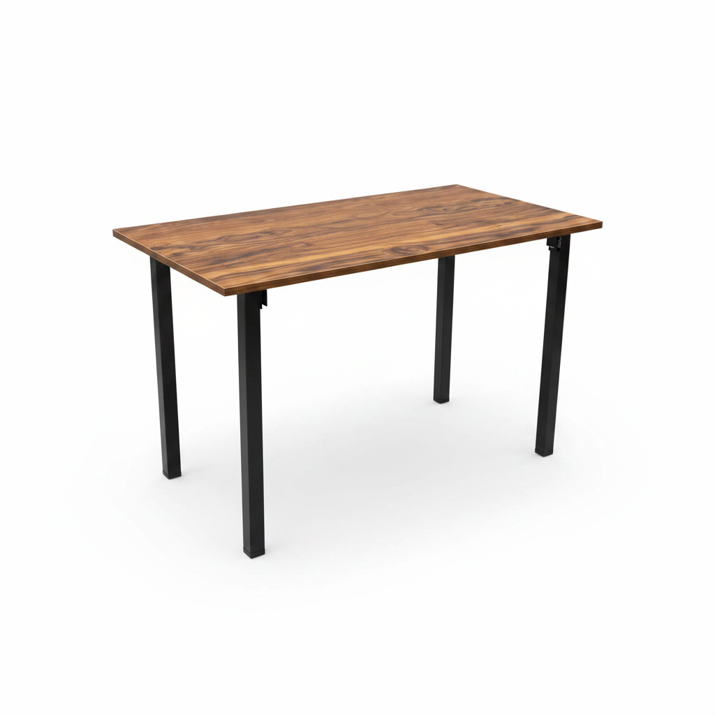 Foldable Desk 120x60cm – Walnut Brown, White Background