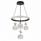 DL-0040 LED crystal ring chandelier - clean white background render