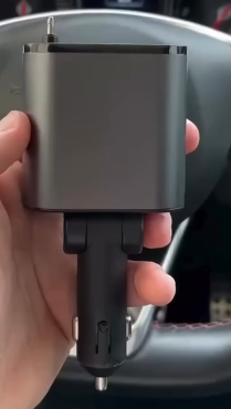 Multi-Port Car Charger | USB-C 3A + Dual USB 2.4A | Voltage Display | Fast Charging