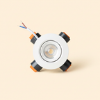 Round recessed COB LED spotlight - cream background