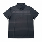 Black Stripe Polo - white background