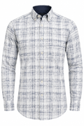 X-Factor White Navy Plaid Formal Shirt mannequin