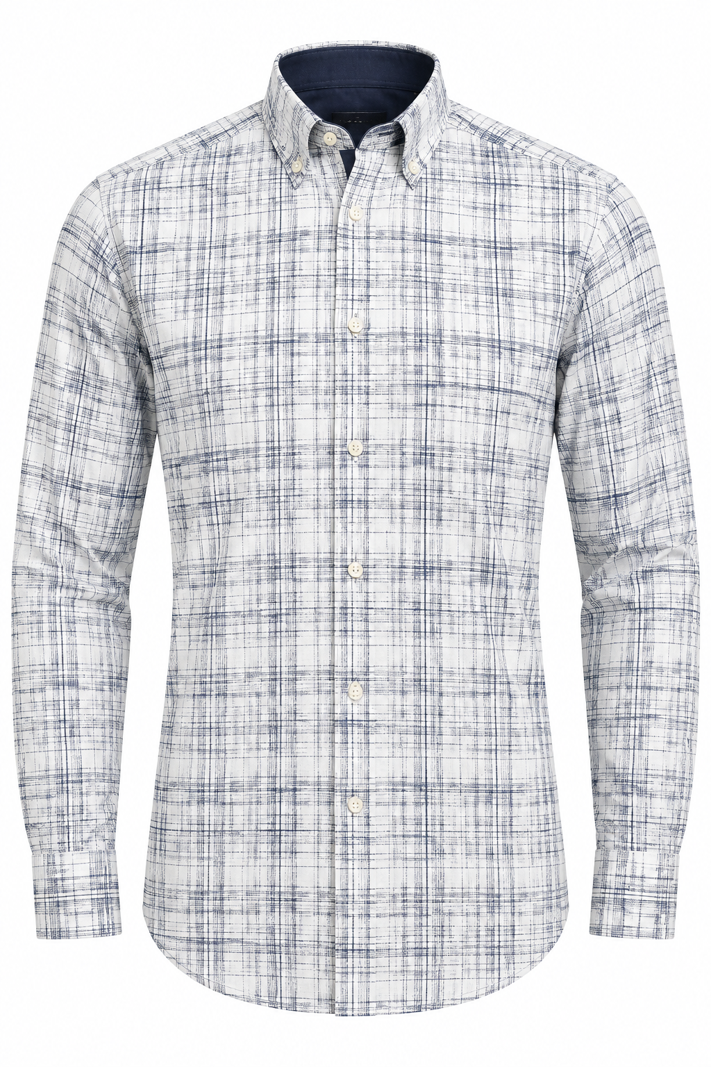 X-Factor White Navy Plaid Formal Shirt mannequin
