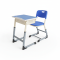Student desk and chair set on white background