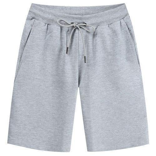 Men's Grey Marl Drawstring Shorts - white background