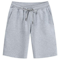 Men's Grey Marl Drawstring Shorts - white background