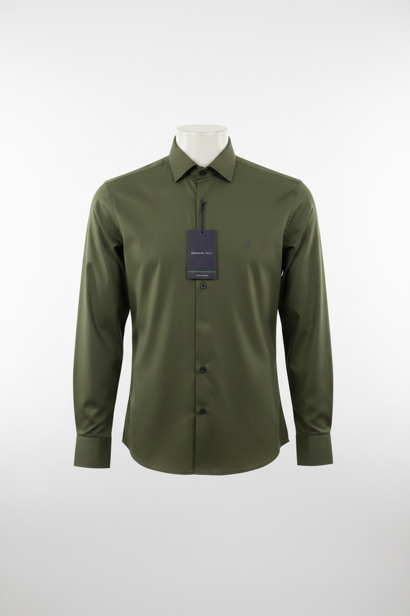 Monza Italy Olive Green Shirt - Full Length