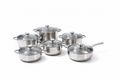 6-Piece Classic Stainless Steel Cookware Set on white background