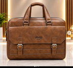Original brown double-buckle executive briefcase bag
