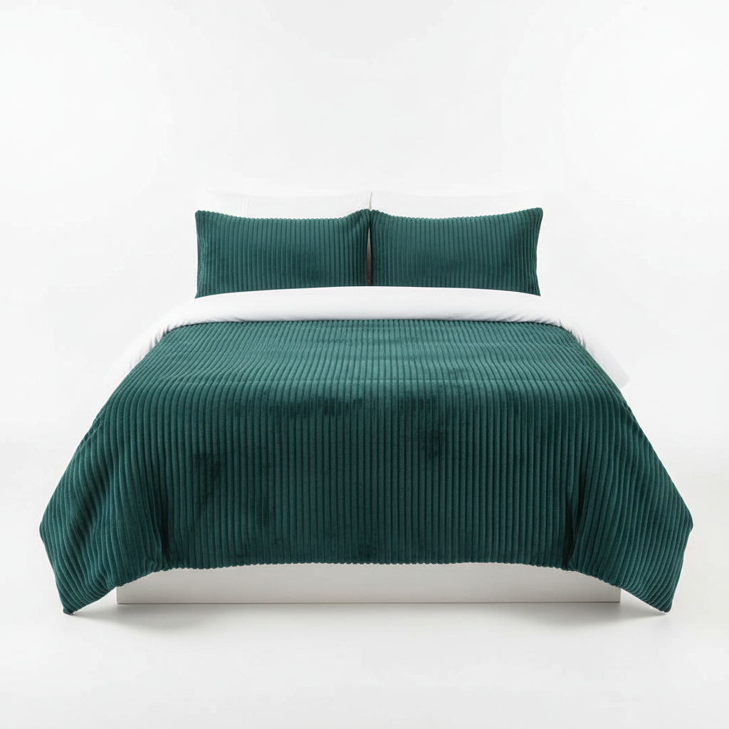 Teal Green Velvet 4pc Duvet Set 5x6