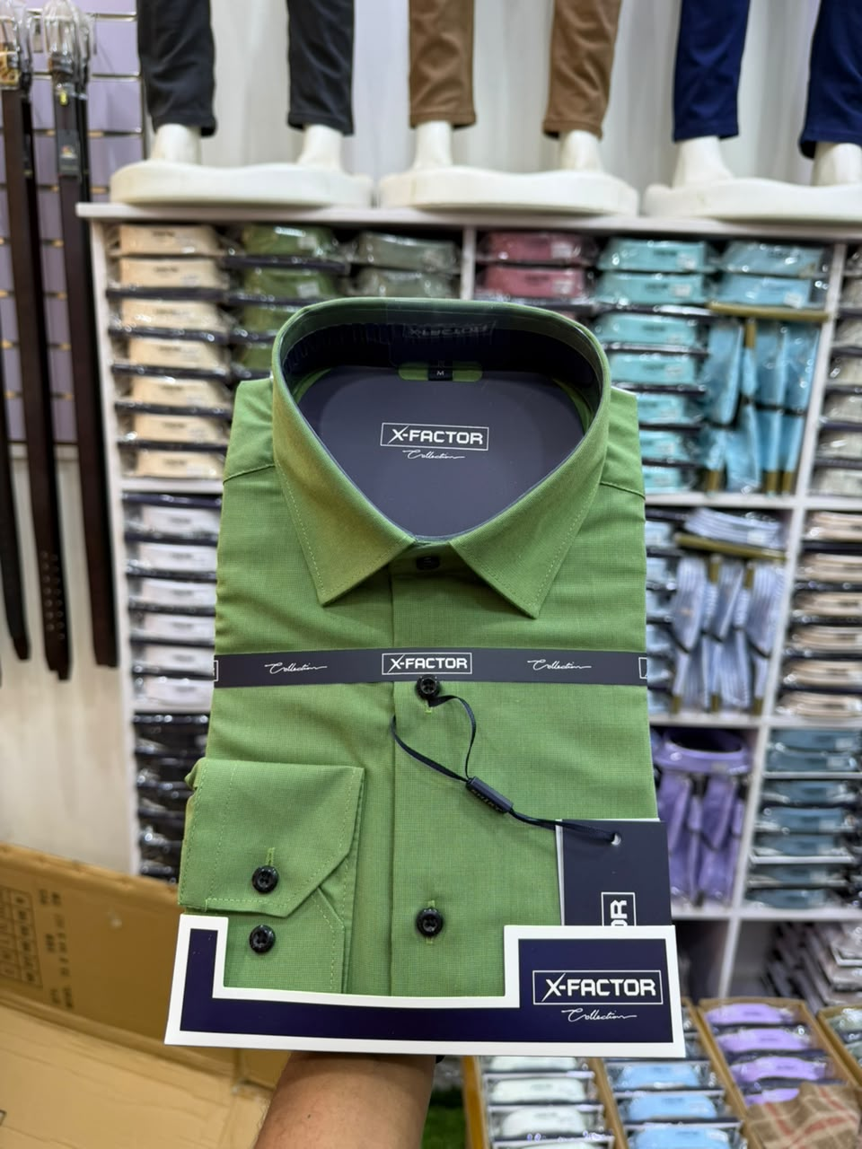 X-Factor Olive Green Formal Shirt original
