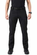 Men's Black Tactical Cargo Pants - Full Length Front