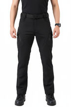 Men's Black Tactical Cargo Pants - Full Length Front