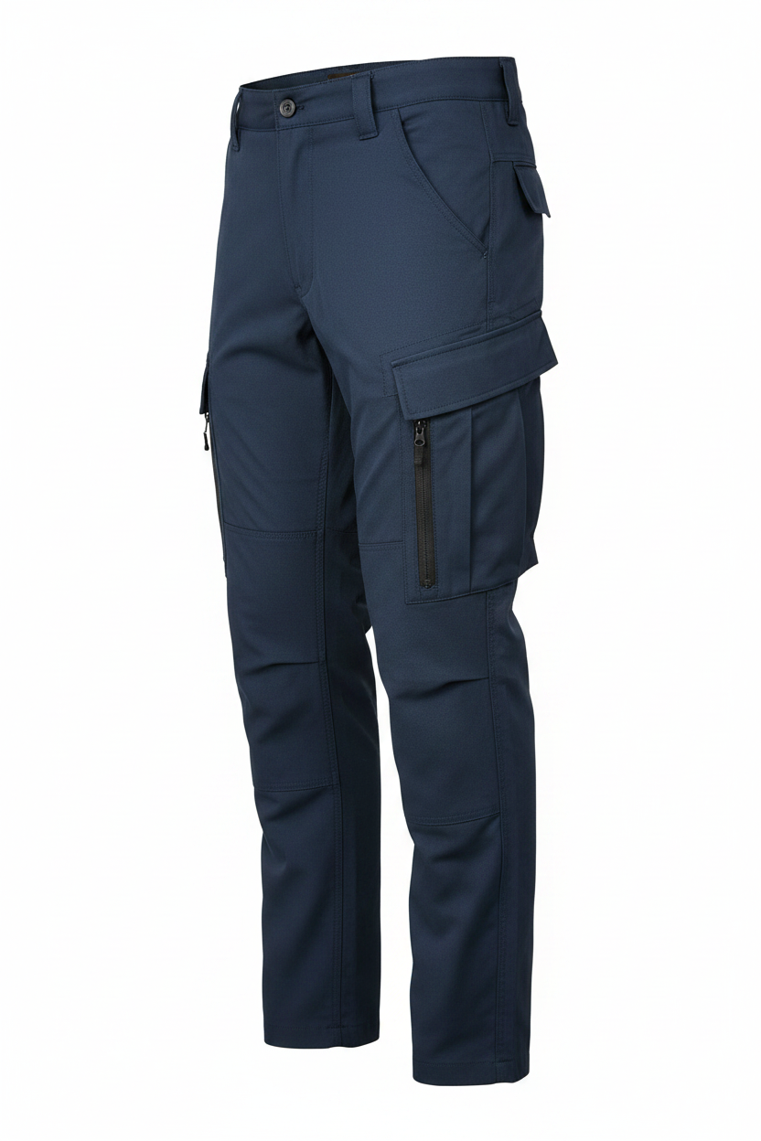 Men's Navy Tactical Cargo Pants - Side View