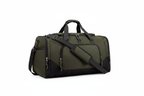 Army Green & Black Duffel Travel Bag - White Background