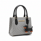 Christina&OLK Grey Houndstooth Dachshund Tote - White Background