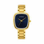 Lavohrosy Square Watch Gold Navy Blue on white background