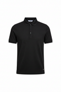 Everyday full length black polo shirt white background