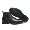 Men's Black Zip Ankle Boots – sole view
