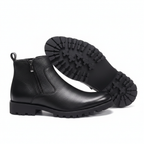 Men's Black Zip Ankle Boots – sole view