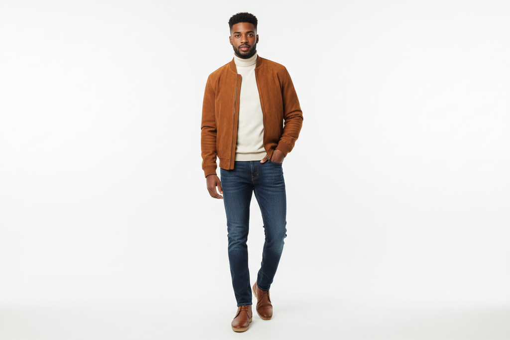 Men's Brown Leather Chukka Boots lifestyle shot