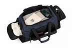 Navy Blue & Black Duffel Travel Bag - Open Interior View