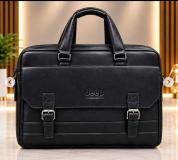 Original black double-buckle executive briefcase bag