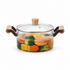 5.5L High Boron Glass Cooking Pot - White Background