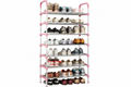 8-Layer Pink Shoe Rack - white background