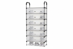 7-Layer Transparent Shoe Rack - white background