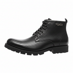 Fendi Men's Pebbled Leather Ankle Boots – white background