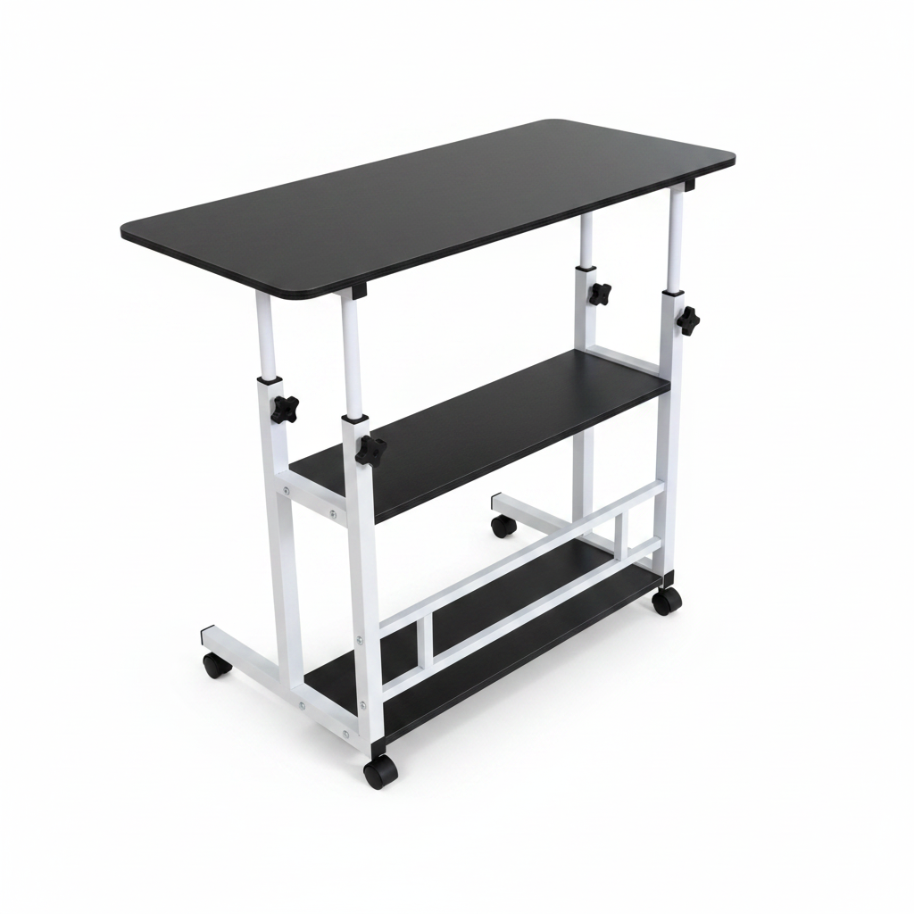 Height Adjustable Mobile Laptop Desk – White Background