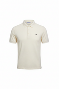 Everyday full length cream polo shirt white background