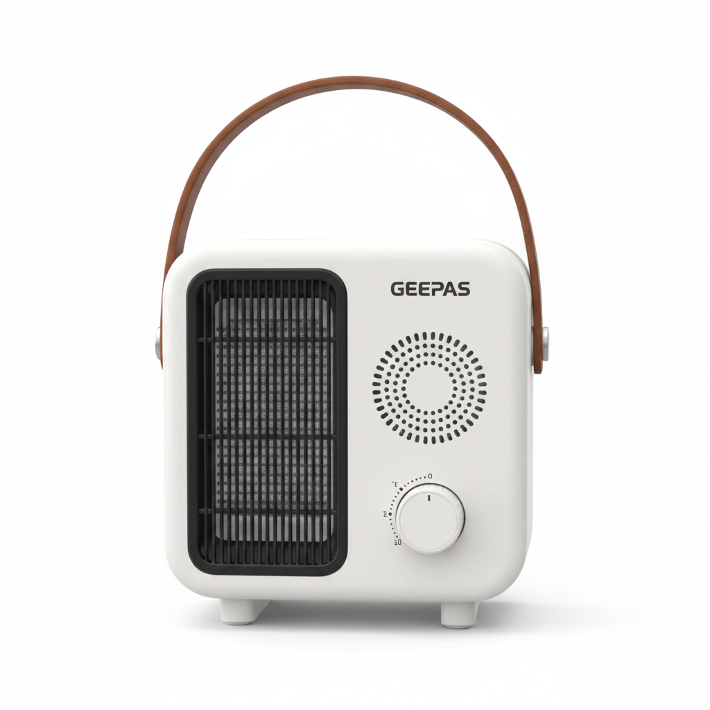 Geepas Fan Heater GFH28547 white with leather handle