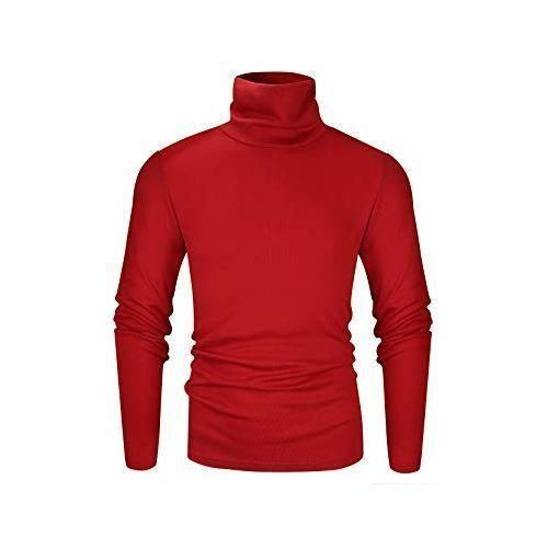 Men's Red Turtleneck Sweater - front view
