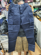 Navy Cargo Pants Elastic Waist - product photo