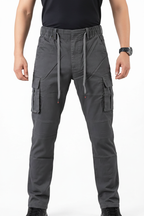 Grey Tactical Cargo Pants - On Model