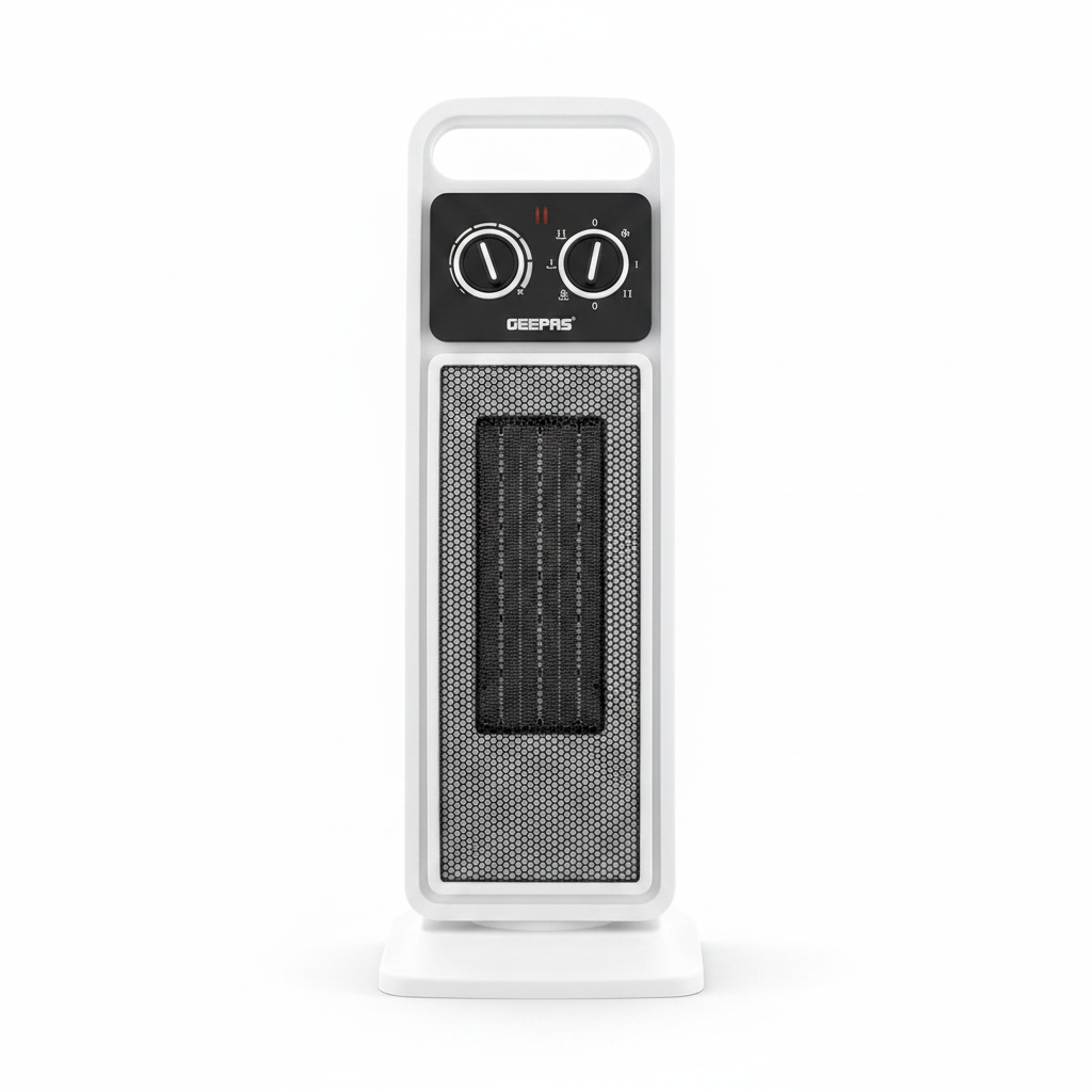 Geepas PTC Fan Heater GRH28530 white tower design