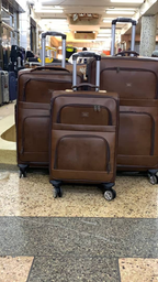 Brown 3-Piece Trolley Luggage Set
