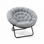 Cozy Oversized Saucer Chair grey on white background