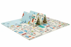 Foldable Baby Play Mat double-sided city and sky design on white background