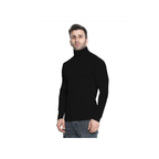 Men's Black Turtleneck Sweater - on model