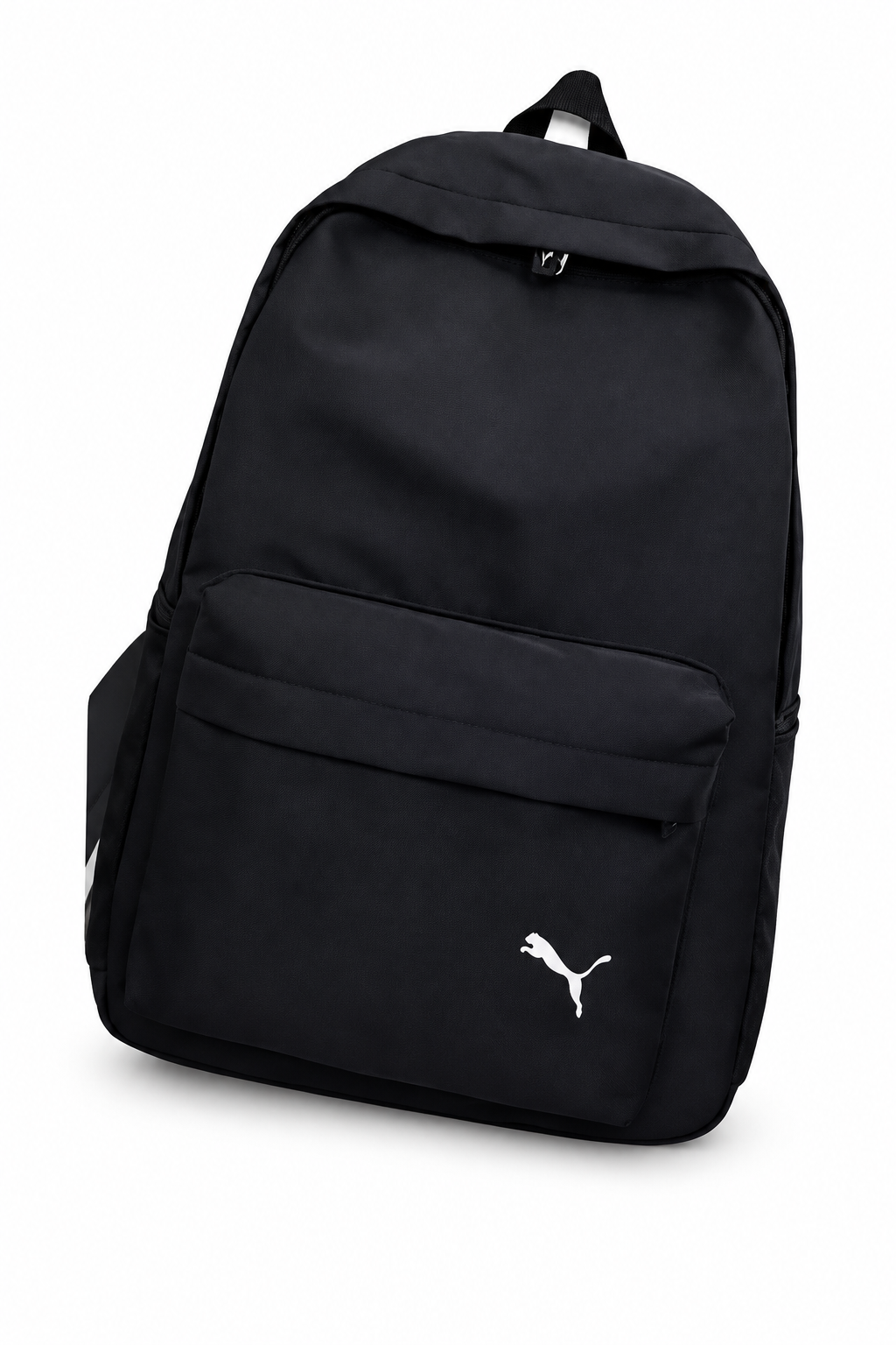 Black logo backpack on a white background