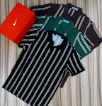 HandSome Type Men's Striped Polo Shirt Black Forest Green Chocolate Brown