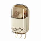Wall-Mounted Cutlery Organiser cream with flip lid on white background