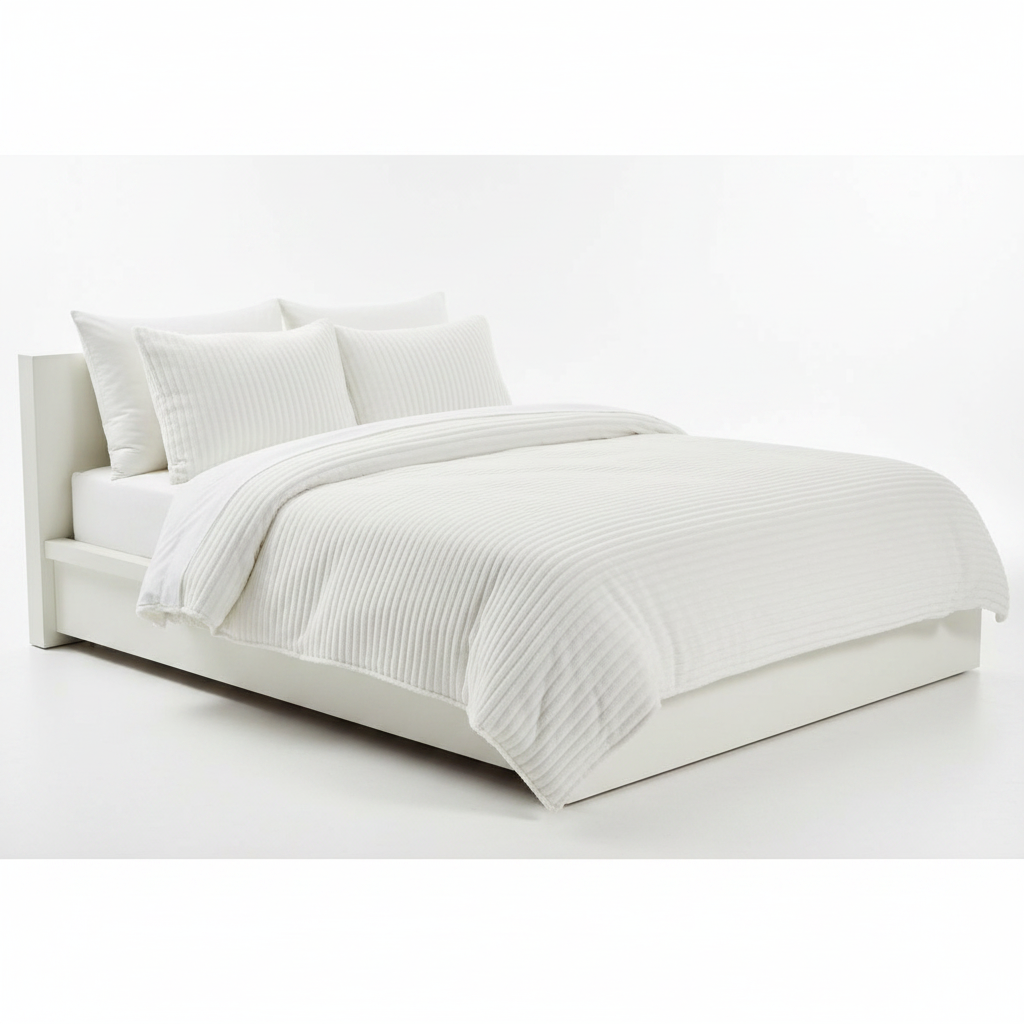 White Velvet 4pc Duvet Set 5x6