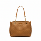 Chrisrosy Tan Quilted Tote Bag
